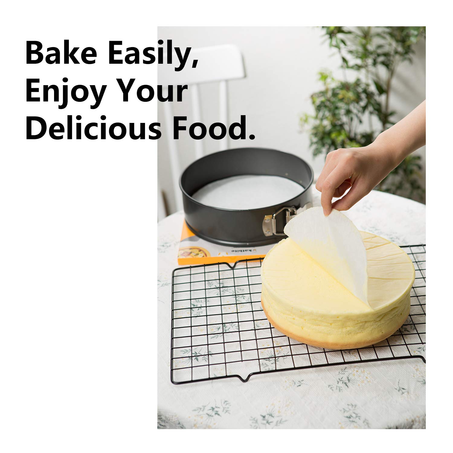 Katbite 200Pcs 5 Inch Parchment Paper Rounds, Extra Strong Heavy Duty & Non-Stick For Patty Separating, Freezing, Springform Cak